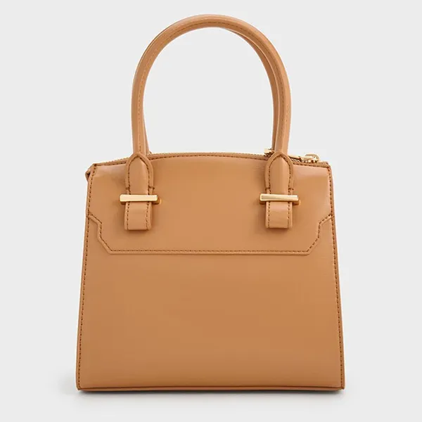 Túi Tote Nữ Charles & Keith CNK Temmie Structured Bag Beige Brown CK2-30782435 Màu Nâu Be