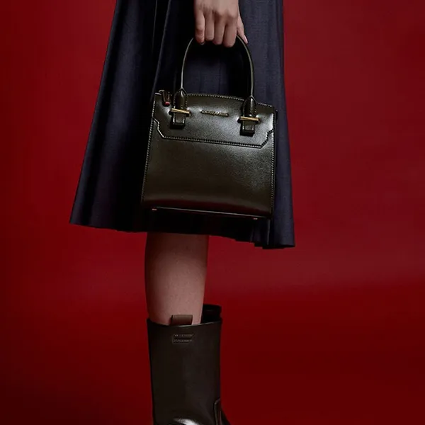 Túi Tote Nữ Charles & Keith CNK Temmie Structured Bag Dark Moss Green CK2-30782435 Màu Xanh Rêu Đậm