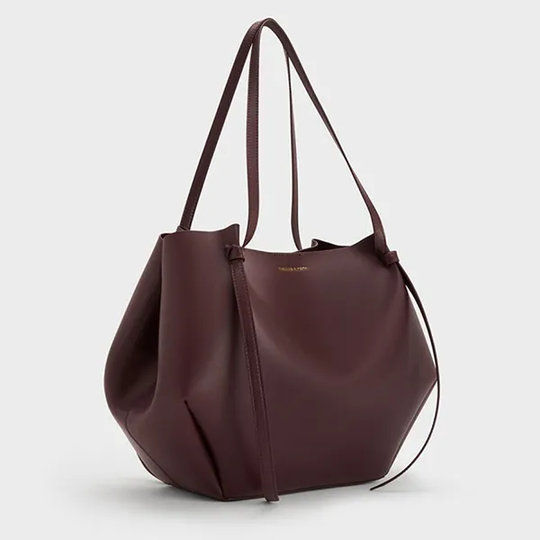 Túi Tote Nữ Charles & Keith CNK XL Calla Bag Wineberry Red CK2-30671782 Màu Đỏ Đô