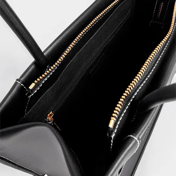 Túi Tote Nữ Charles & Keith Daylla Rectangular Tote Bag Black CK2-31200021_BLACK Màu Đen