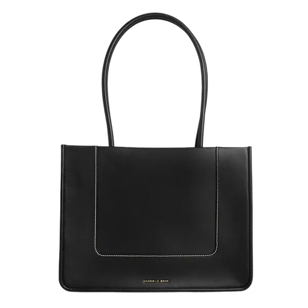 Túi Tote Nữ Charles & Keith Daylla Rectangular Tote Bag Black CK2-31200021_BLACK Màu Đen