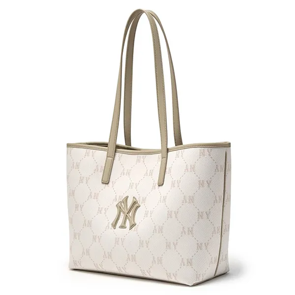 Túi Tote Nữ MLB Dia Monogram Jacquard Bag NY Yankees 3AORMJ16N-50CRD Màu Kem