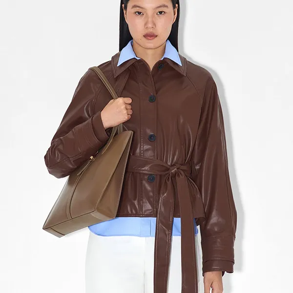 Túi Tote Nữ Pedro Studio Leather PW2-45060024_TAUPE_XL Màu Nâu