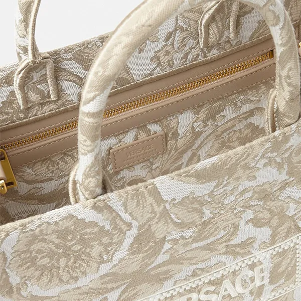 Túi Tote Nữ Versace Barocco Athena Small Tote Bag Màu Be