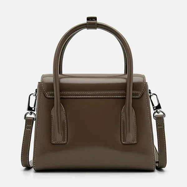 Túi Xách Nữ Pedro Studio Farida Leather Flap Bag Gray Brown PW2-55210046-1 Màu Nâu Xám