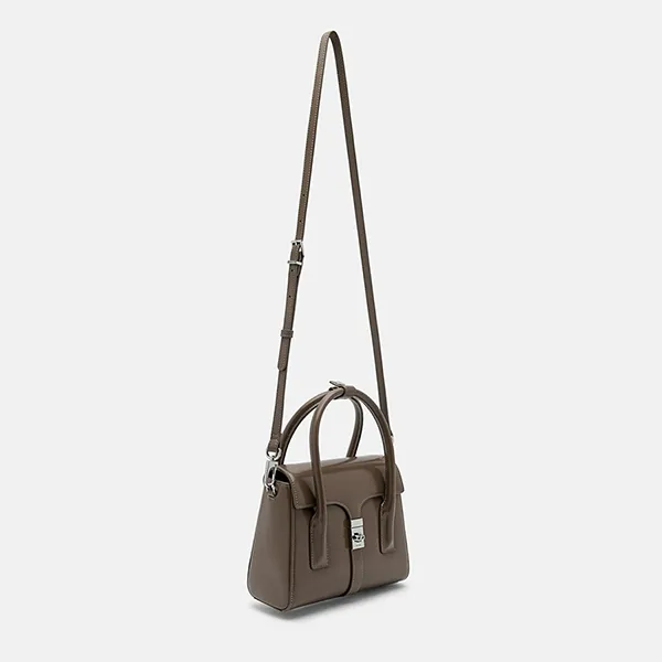 Túi Xách Nữ Pedro Studio Farida Leather Flap Bag Gray Brown PW2-55210046-1 Màu Nâu Xám