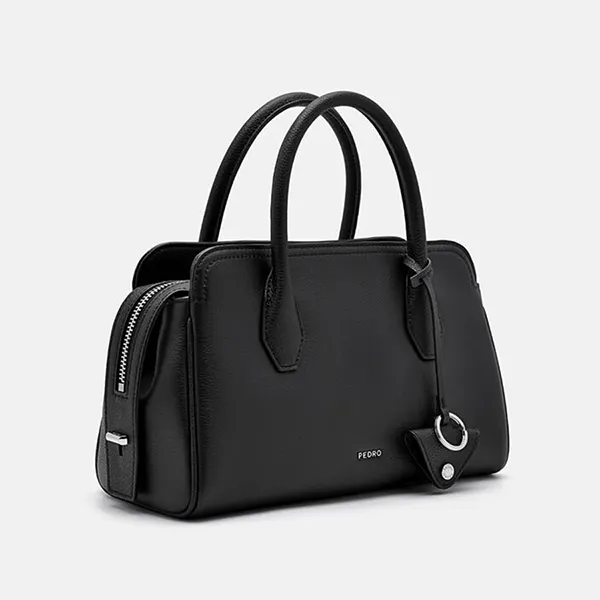 Túi Xách Nữ Pedro Sybil Leather Trapezoid Handbag Black PW2-55210047 Màu Đen