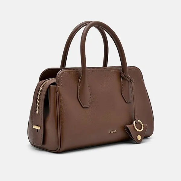 Túi Xách Nữ Pedro Sybil Leather Trapezoid Handbag Brown PW2-55210047 Màu Nâu