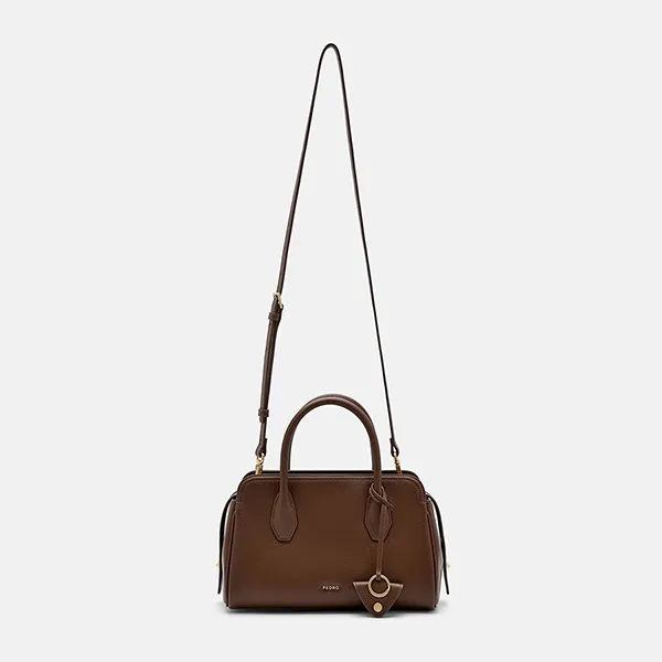 Túi Xách Nữ Pedro Sybil Leather Trapezoid Handbag Brown PW2-55210047 Màu Nâu