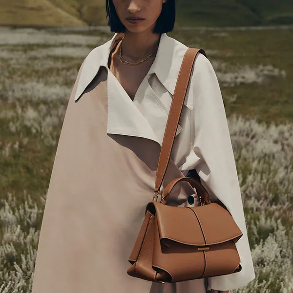 Túi Xách Nữ Polène Mokki Edition Textured Camel Màu Camel