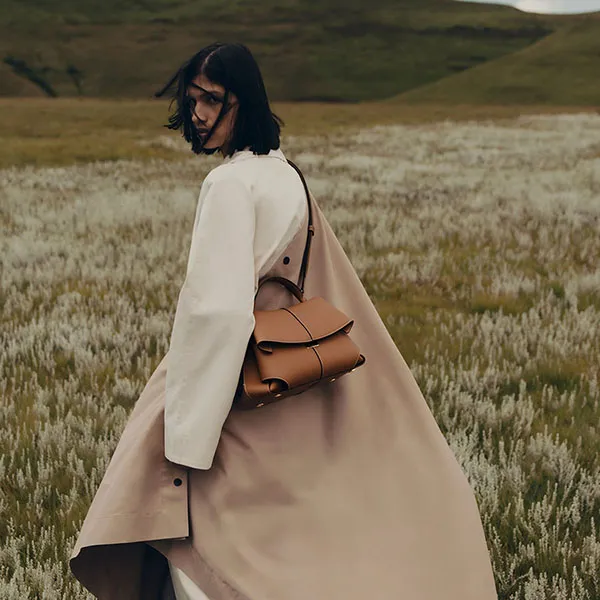 Túi Xách Nữ Polène Mokki Edition Textured Camel Màu Camel