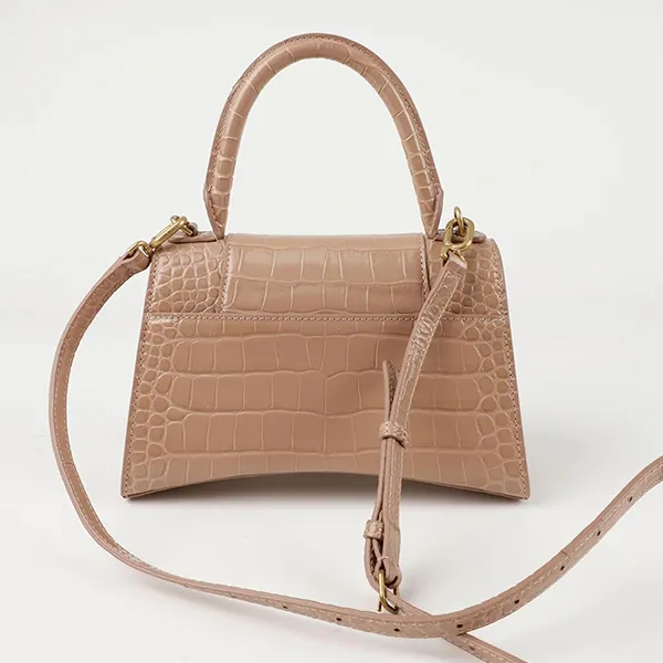 Túi Xách Tay Nữ Balenciaga Hourglass Small Tote Shoulder Bag Màu Be