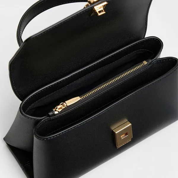 Túi Xách Tay Nữ Charles & Keith Adalyn Trapezoid Handbag Black CK2-50701598_BLACK Màu Đen