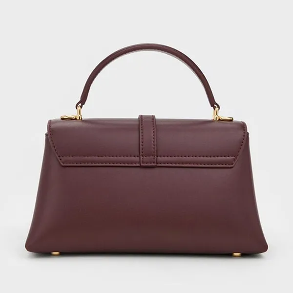 Túi Xách Tay Nữ Charles & Keith Adalyn Trapezoid Handbag Wineberry Red CK2-50701598_WB.RED Màu Đỏ Rượu