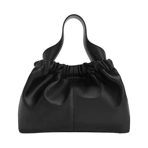 Túi Xách Tay Nữ Charles & Keith Ally Ruched Trapezoid Handbag Black CK2-10151320_BLACK Màu Đen