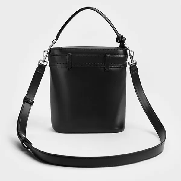 Túi Xách Tay Nữ Charles & Keith Artia Jeans Cylindrical Handbag Noir CK2-10671818_NOIR Màu Đen