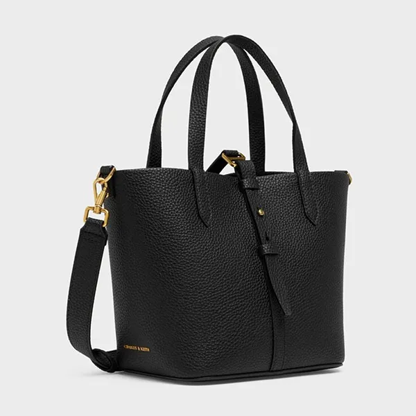Túi Xách Tay Nữ Charles & Keith Beryl Recycled Leather Handbag Black CK2-10151518_BLACK Màu Đen