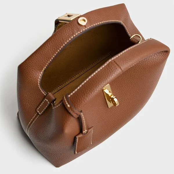 Túi Xách Tay Nữ Charles & Keith Chance Twist Lock Handbag CK2-10701618_CHOCO Màu Nâu Chocolate