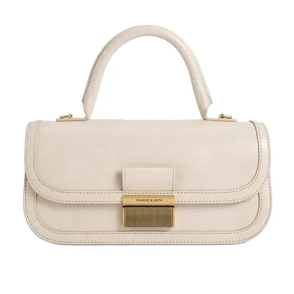 Túi Xách Tay Nữ Charles & Keith Charlotte Elongated Rectangular Handbag Gray And White CK2-50271462_OAT Màu Trắng Xám