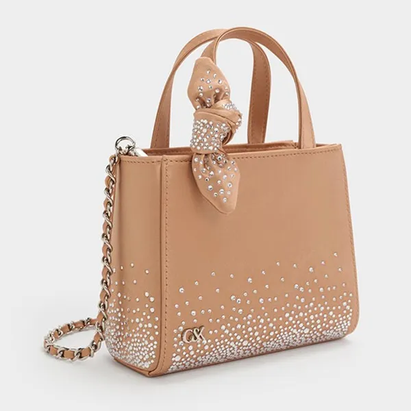 Túi Xách Tay Nữ Charles & Keith CNK Albany Mini Square Handbag SL6-40782823-A Màu Nude