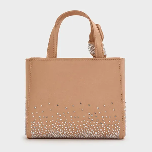 Túi Xách Tay Nữ Charles & Keith CNK Albany Mini Square Handbag SL6-40782823-A Màu Nude