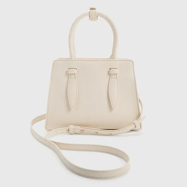 Túi Xách Tay Nữ Charles & Keith CNK Allyn Trapezoid Handbag Cream CK2-30782733 Màu Kem