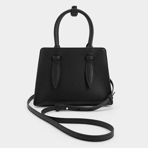 Túi Xách Tay Nữ Charles & Keith CNK Allyn Trapezoid Handbag Noir CK2-30782733 Màu Đen