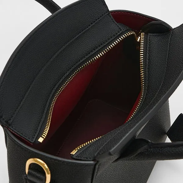 Túi Xách Tay Nữ Charles & Keith CNK Double Handle Trapeze Handbag Black CK2-30271265 Màu Đen