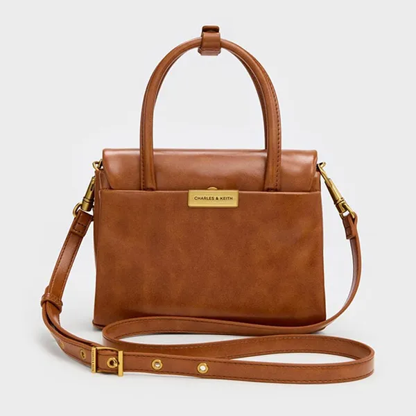 Túi Xách Tay Nữ Charles & Keith CNK Kerry Mini Bag Distressed Tan CK2-30782769 Màu Nâu