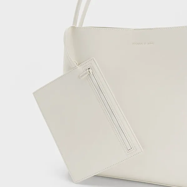 Túi Xách Tay Nữ Charles & Keith CNK Leia Rectangular Bag Cream CK2-20782291 Màu Kem