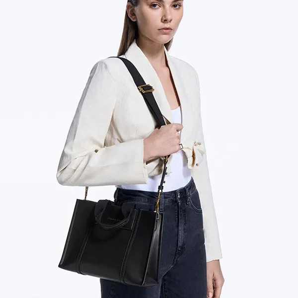 Túi Xách Tay Nữ Charles & Keith CNK Mini Shalia Rectangular Handbag Black CK2-31220029 Màu Đen