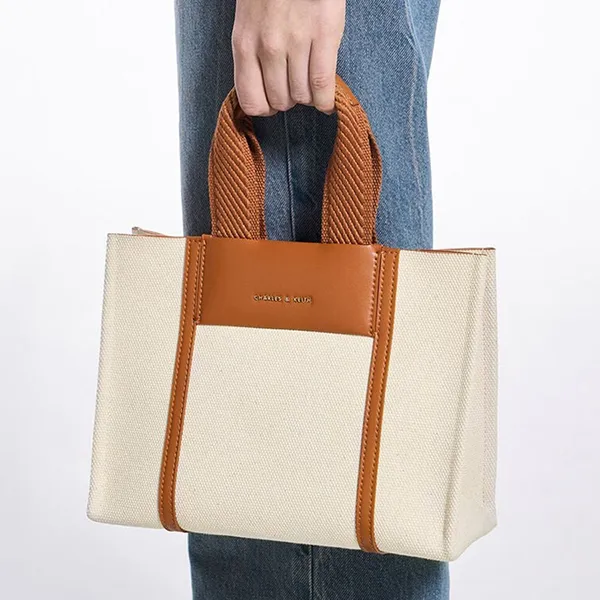 Túi Xách Tay Nữ Charles & Keith CNK Mini Shalia Rectangular Handbag Cognac CK2-31220029 Màu Kem Nâu