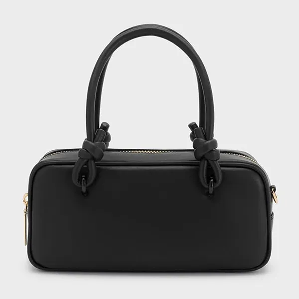 Túi Xách Tay Nữ Charles & Keith CNK Sammie Knotted Handle Handbag Black CK2-30271574 Màu Đen