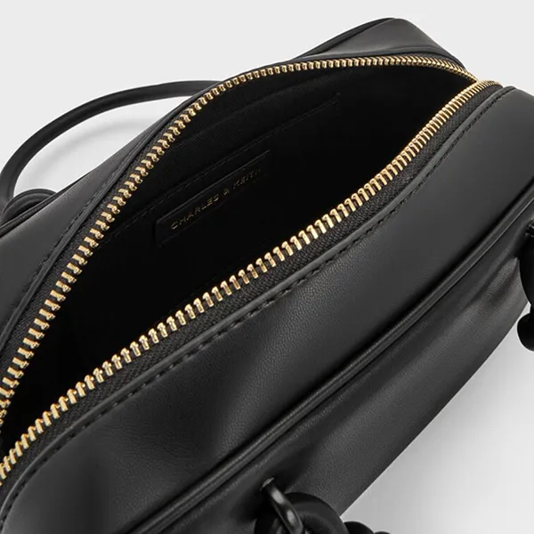 Túi Xách Tay Nữ Charles & Keith CNK Sammie Knotted Handle Handbag Black CK2-30271574 Màu Đen