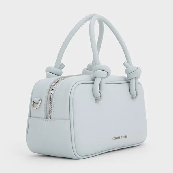 Túi Xách Tay Nữ Charles & Keith CNK Sammie Knotted Handle Handbag Sea Salt Blue CK2-30271574 Màu Xanh Nhạt