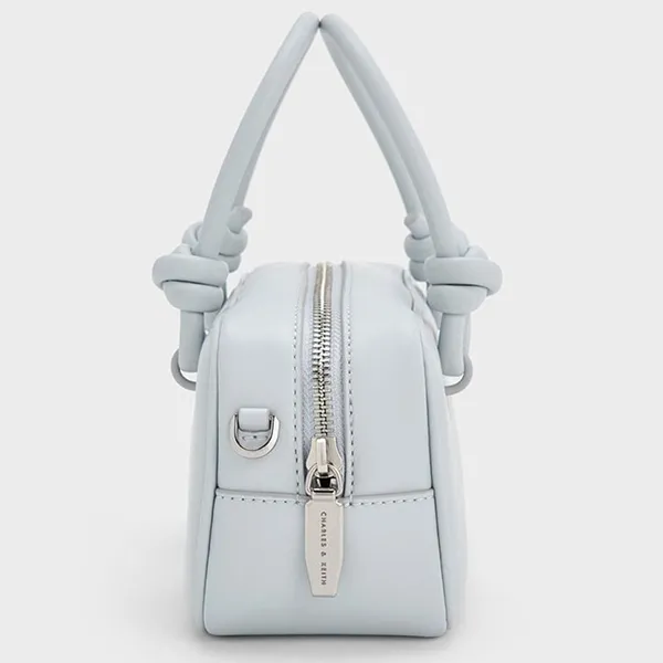 Túi Xách Tay Nữ Charles & Keith CNK Sammie Knotted Handle Handbag Sea Salt Blue CK2-30271574 Màu Xanh Nhạt