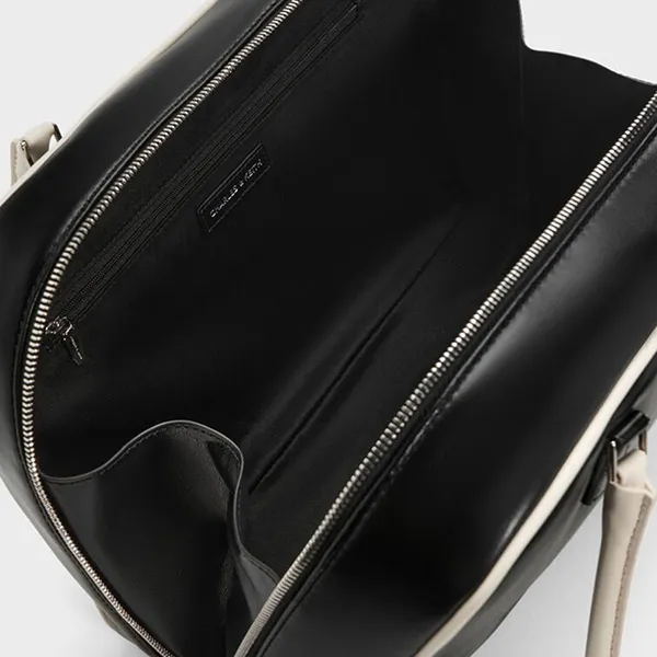 Túi Xách Tay Nữ Charles & Keith CNK Sianna Large Rectangular Shoulder Bag Multiple Colors CK2-30671861 Màu Đen Trắng
