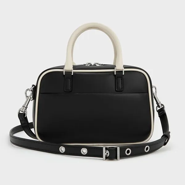 Túi Xách Tay Nữ Charles & Keith CNK Sianna Mini Rectangular Handbag Multiple Colors CK2-30151589 Màu Đen Trắng