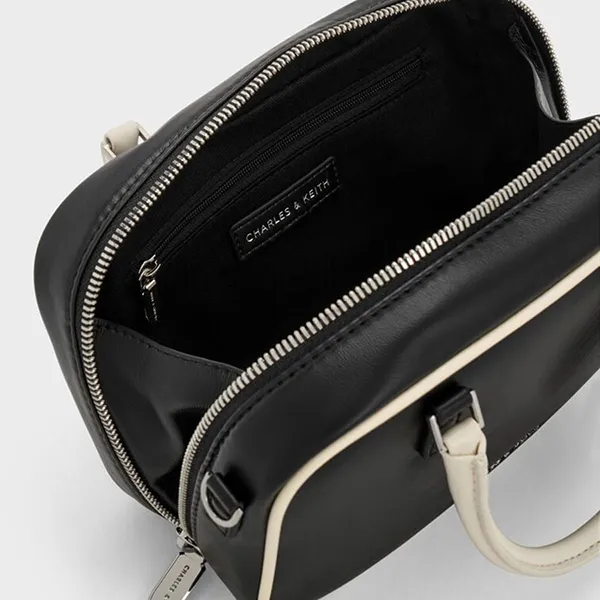 Túi Xách Tay Nữ Charles & Keith CNK Sianna Mini Rectangular Handbag Multiple Colors CK2-30151589 Màu Đen Trắng
