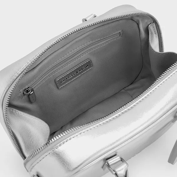 Túi Xách Tay Nữ Charles & Keith CNK Sianna Mini Rectangular Handbag Silver CK2-30151589 Màu Bạc