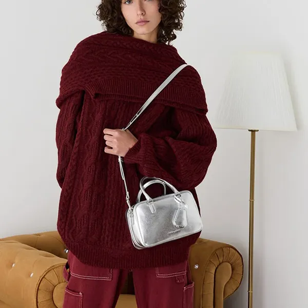 Túi Xách Tay Nữ Charles & Keith CNK Sianna Mini Rectangular Handbag Silver CK2-30151589 Màu Bạc