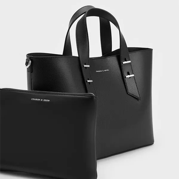 Túi Xách Tay Nữ Charles & Keith Hobo Double Handle Black CK2-50782047-5_BLACK Màu Đen