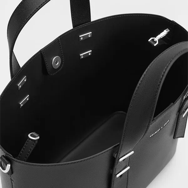 Túi Xách Tay Nữ Charles & Keith Hobo Double Handle Black CK2-50782047-5_BLACK Màu Đen