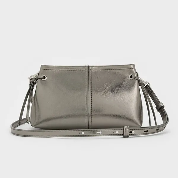 Túi Xách Tay Nữ Charles & Keith Noane Trapezoid Handbag Beige Grey CK2-50671788_PEWTER Màu Xám