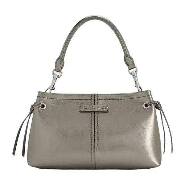 Túi Xách Tay Nữ Charles & Keith Noane Trapezoid Handbag Beige Grey CK2-50671788_PEWTER Màu Xám