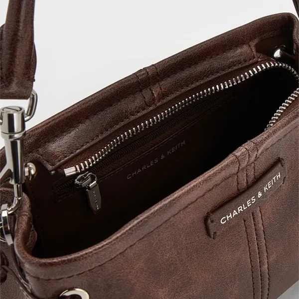 Túi Xách Tay Nữ Charles & Keith Noane Trapezoid Handbag Coffee Brown CK2-50671788_DS.COF Màu Nâu Cafe