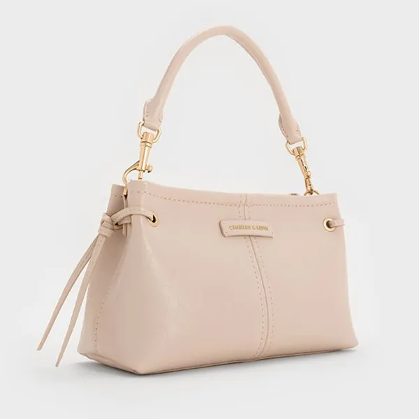 Túi Xách Tay Nữ Charles & Keith Noane Trapezoid Handbag Gray And White CK2-50671788_OAT Màu Xám Trắng