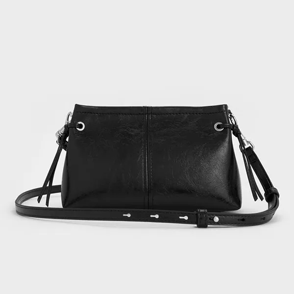 Túi Xách Tay Nữ Charles & Keith Noane Trapezoid Handbag Noir CK2-50671788_NOIR Màu Đen