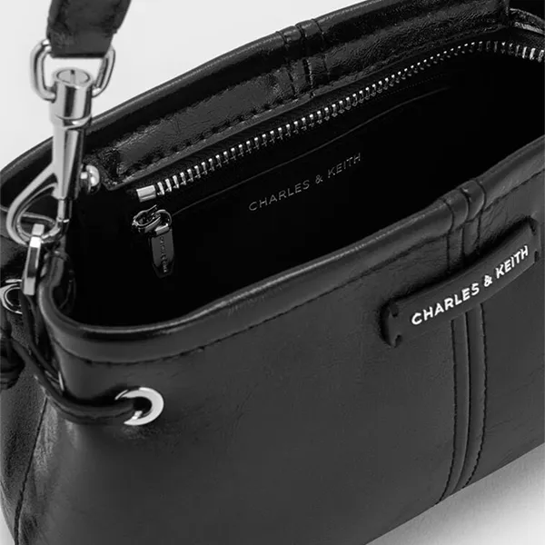 Túi Xách Tay Nữ Charles & Keith Noane Trapezoid Handbag Noir CK2-50671788_NOIR Màu Đen
