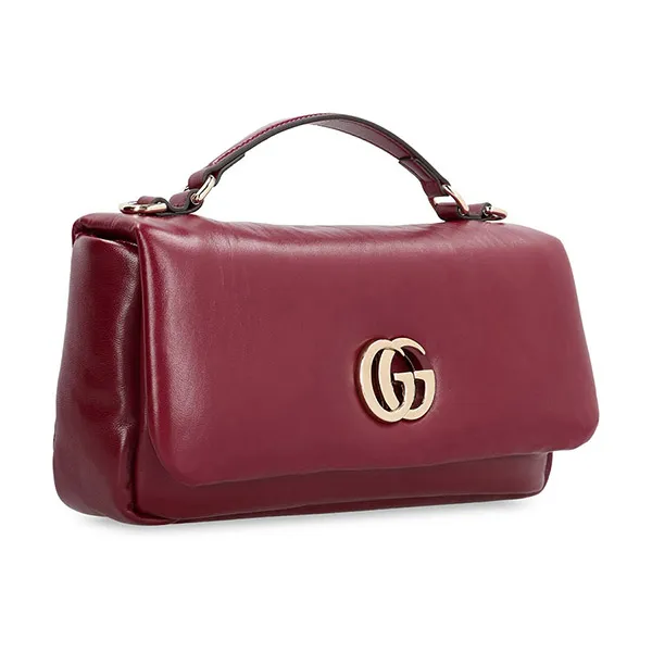 Túi Xách Tay Nữ Gucci Small GG Milano Handbag Màu Đỏ Thẫm